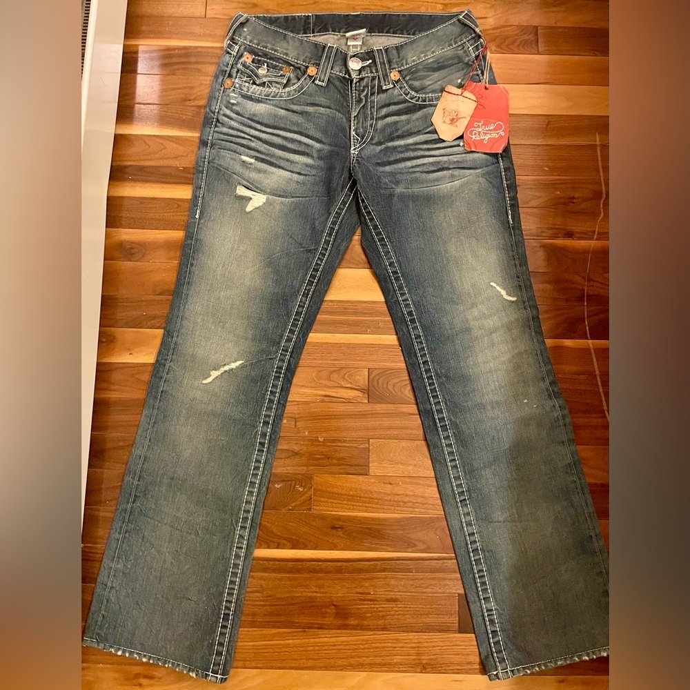 True Religion Men’s Jeans - RICKY BIG T FLAP STRAIGHT JEAN - Size 31